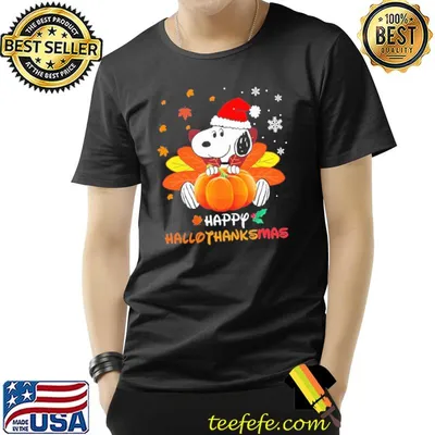 Happy hallothanksmas snoopy pumpkin thanksgiving shirt