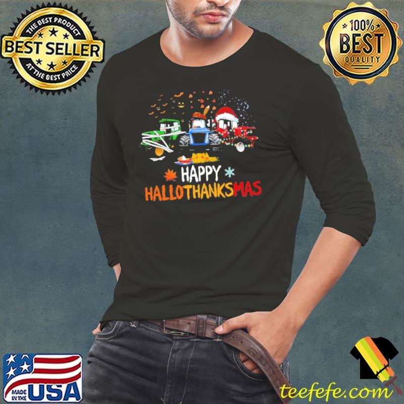 Happy HalloThanksMas Tractor Halloween Shirt Long Sleeve Tee Happy HalloThanksMas Tractor Halloween Shirt Long Sleeve Tee