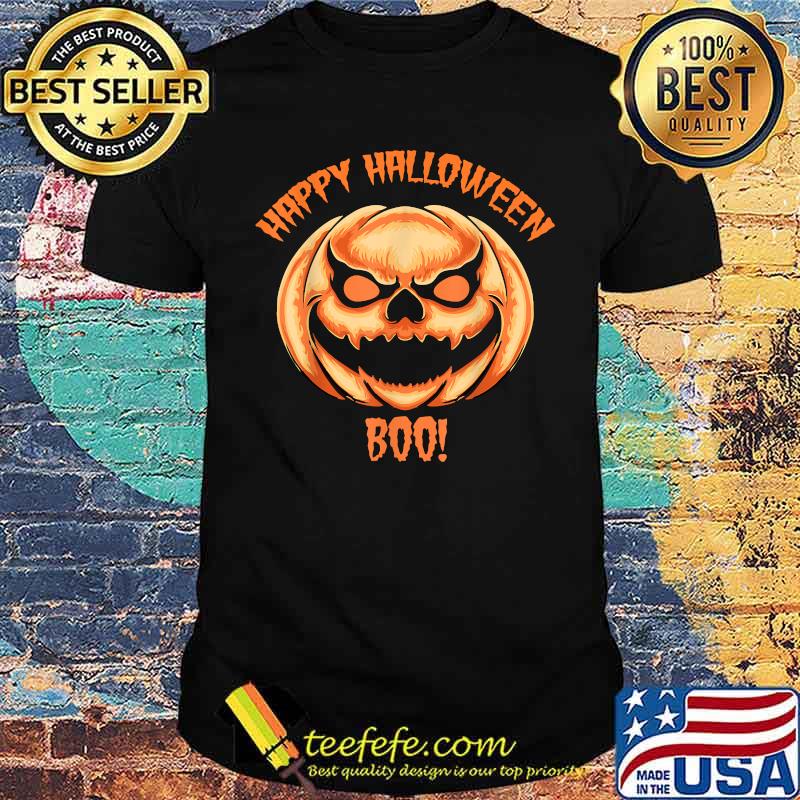 Happy Halloween Boo scary and spooky pumpkin for Kids Girls T-Shirt