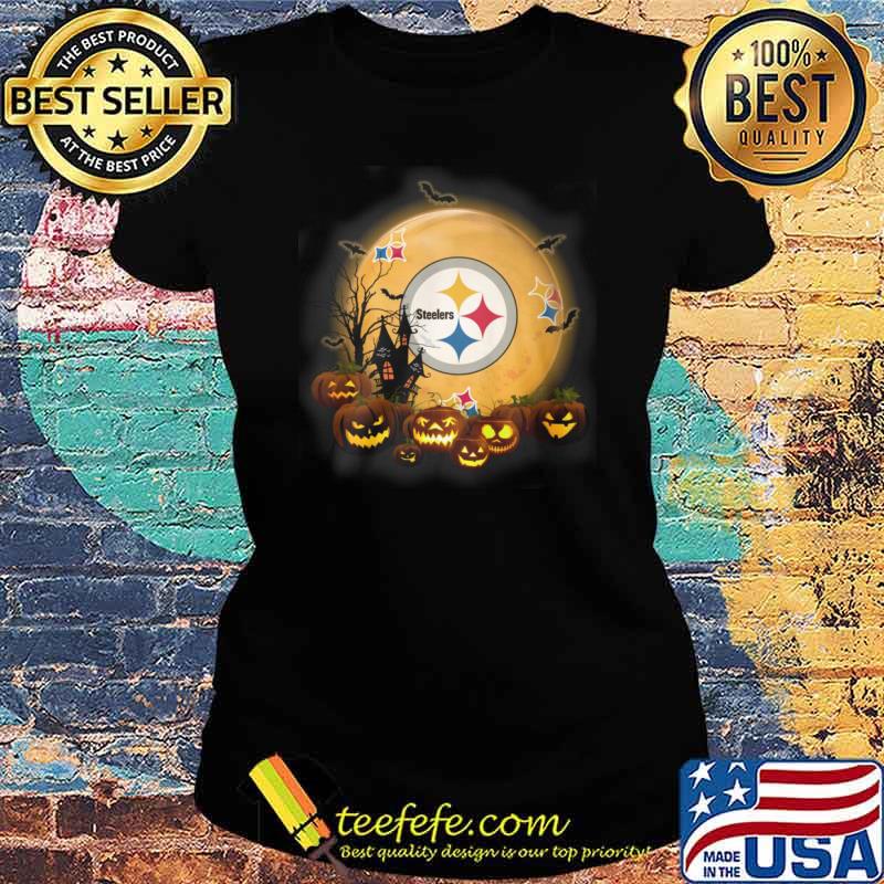 Happy Halloween Pumpkin Steeler Team Shirt Ladies tee Happy Halloween Pumpkin Steeler Team Shirt Ladies tee