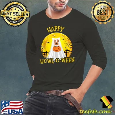 Happy Howl O Ween Tee Funny Halloween Dog T-Shirt