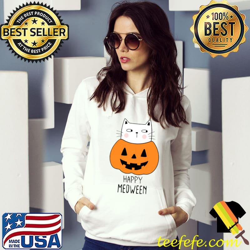 Happy Meoween Cat Pumpkin Halloween T-Shirt Happy Meoween Cat Pumpkin Halloween T-Shirt