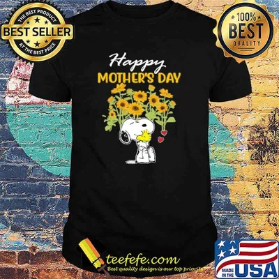 Happy mothers day snoopy hug woodstock sunflower shirt