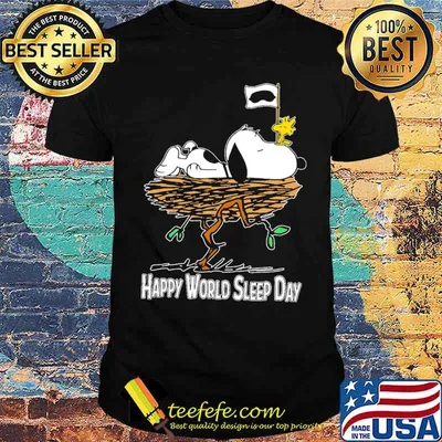 Happy world sleep day snoopy and woodstock shirt