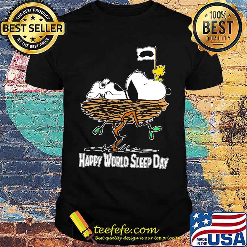 Happy world sleep day snoopy and woodstock shirt