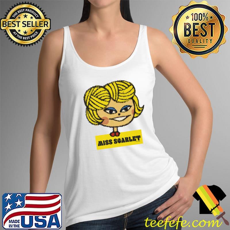 Hasbro Clue Miss Scarlet Big Face Premium T-Shirt Tank Top Hasbro Clue Miss Scarlet Big Face Premium T-Shirt Tank Top