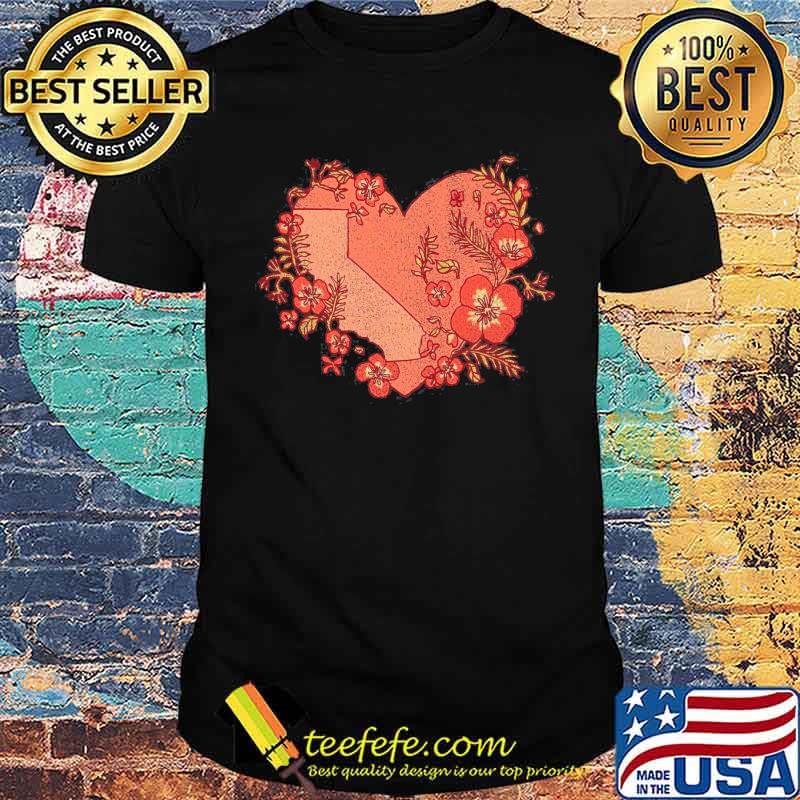 Heart floral california shirt