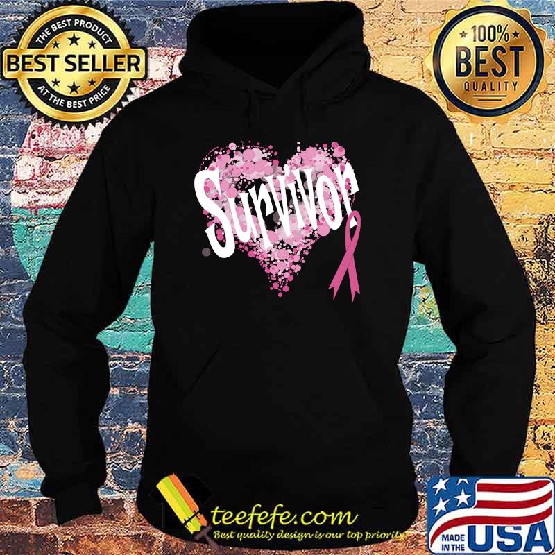 Heart Pink Ribbon Survivor Breast Cancer T-Shirt Hoodie Heart Pink Ribbon Survivor Breast Cancer T-Shirt Hoodie