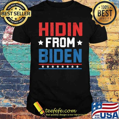 Hidin from Biden Kids USA Flag Funny Political Joe Biden T-Shirt