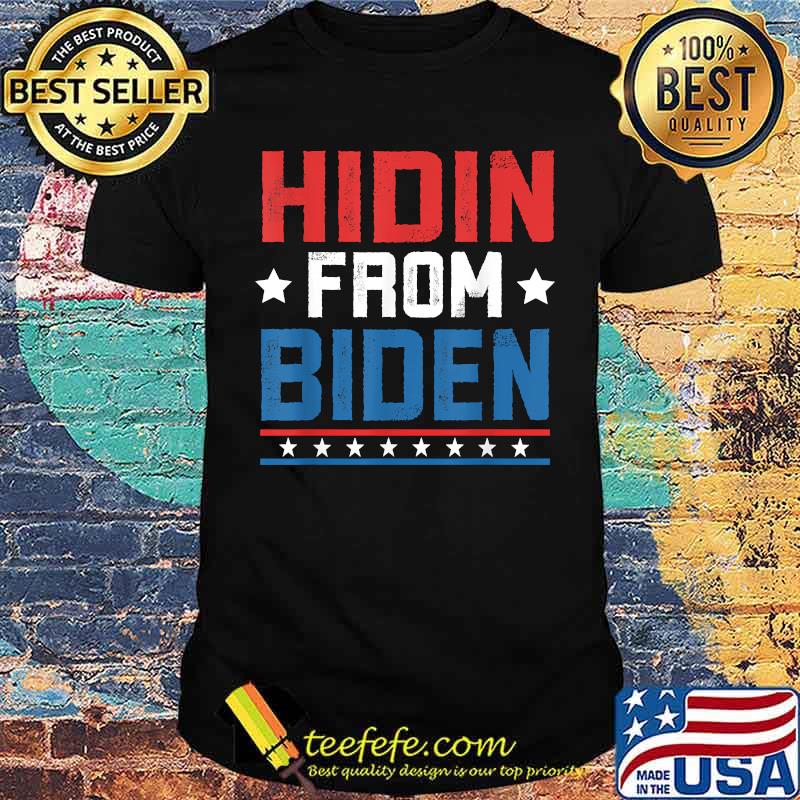 Hidin from Biden Kids USA Flag Funny Political Joe Biden T-Shirt