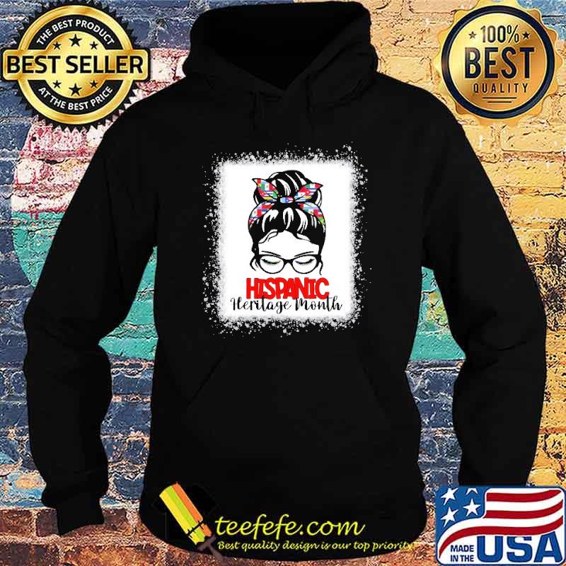 Hispanic Heritage Month Latina Women Messy Bun Hispanic Flag Hoodie Hispanic Heritage Month Latina Women Messy Bun Hispanic Flag Hoodie