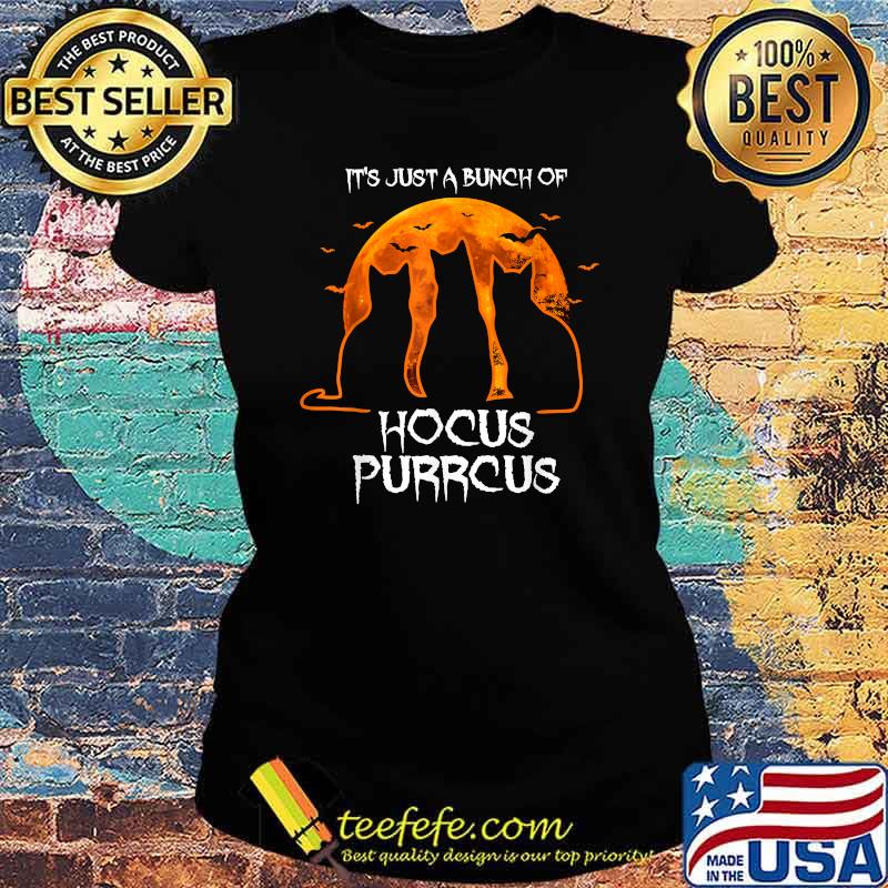 Hocus Purrcus Pocus Halloween Witch Cats Funny Parody T-Shirt Ladies tee Hocus Purrcus Pocus Halloween Witch Cats Funny Parody T-Shirt Ladies tee