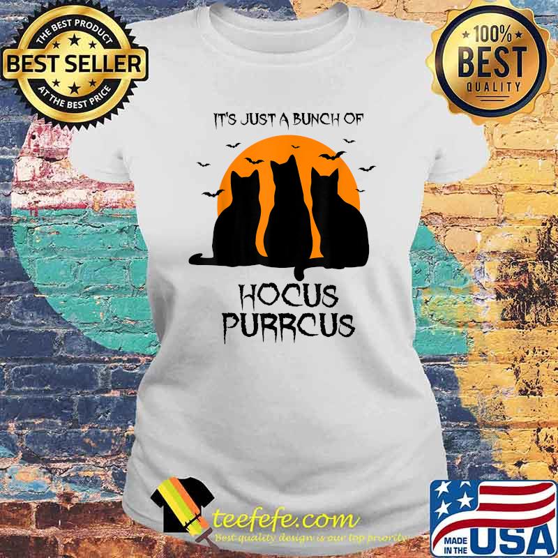 Hocus Purrcus Pocus Halloween Witch Cats Funny Parody T-Shirt Laides tee Hocus Purrcus Pocus Halloween Witch Cats Funny Parody T-Shirt Laides tee