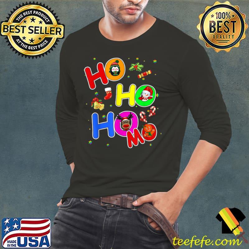 Hoho Homo Gay Christmas Santa Hat Love Is Love Lgbtq Pride T-Shirt Long Sleeve Tee Hoho Homo Gay Christmas Santa Hat Love Is Love Lgbtq Pride T-Shirt Long Sleeve Tee