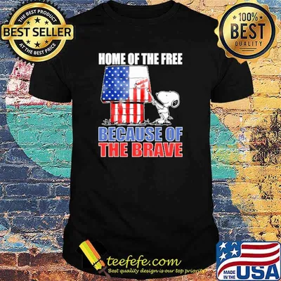 Home of the free because of the brave snoopy usa flag shirt