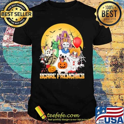 Horror Movie Character Scare Frenchies Halloween Costume Moon shirt