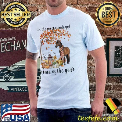 Horse Pumpkins It's The Most Wonderful Time Of The Year Thanksgiving Shirt