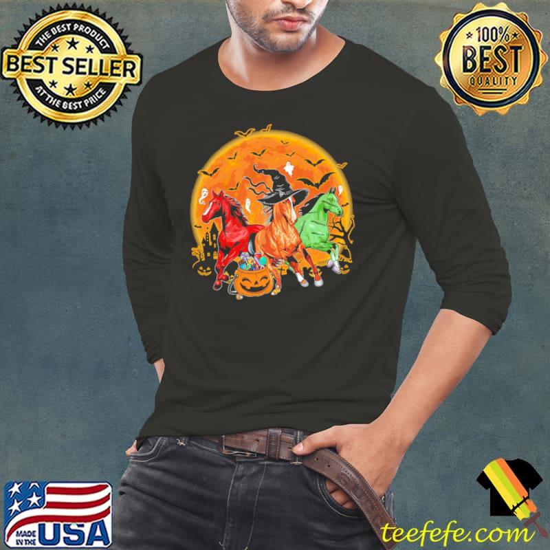 Horse Satan Horse Witch Horse Zombie Halloween Shirt