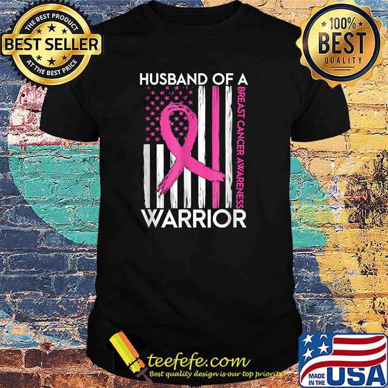 Husband Of A Warrior Breast Cancer Awareness Support T-Shirt