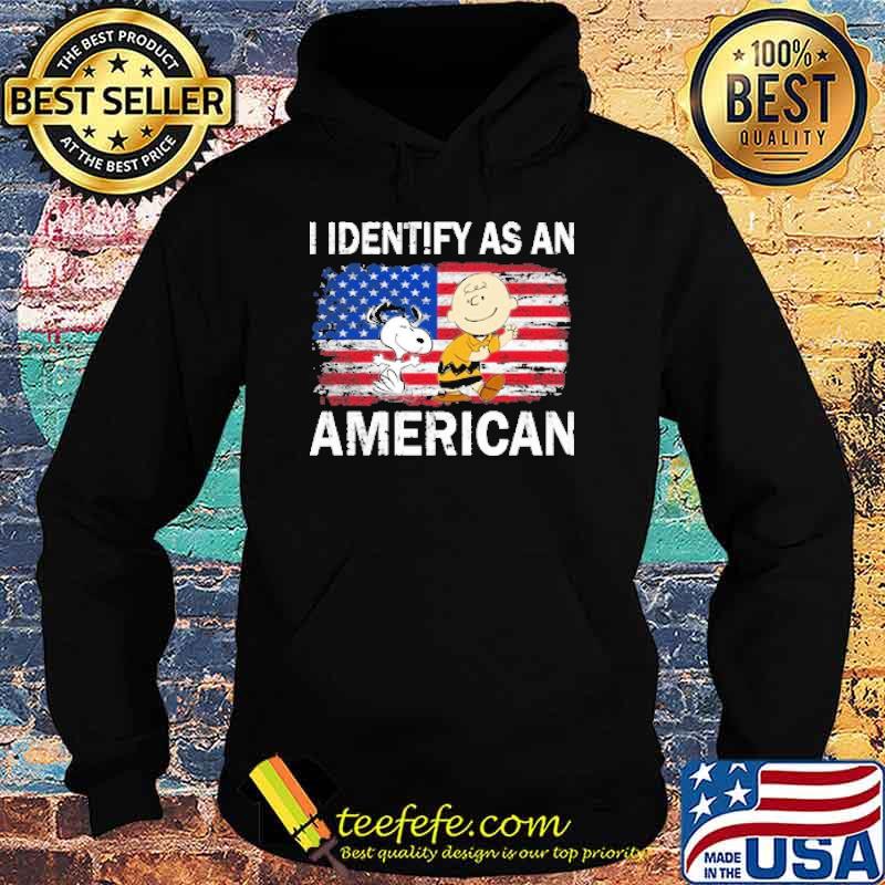 I identify as an american charlie brown and snoopy flag s Hoodie I identify as an american charlie brown and snoopy flag s Hoodie