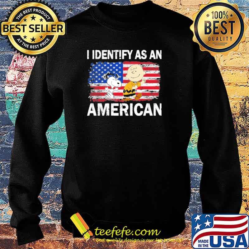 I identify as an american charlie brown and snoopy flag s Sweater I identify as an american charlie brown and snoopy flag s Sweater