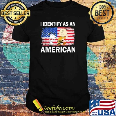 I identify as an american charlie brown and snoopy flag shirt