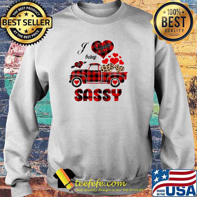 I Love Being A Sassy Red Truck Heart Leopard For Christmas T-Shirt Sweater I Love Being A Sassy Red Truck Heart Leopard For Christmas T-Shirt Sweater