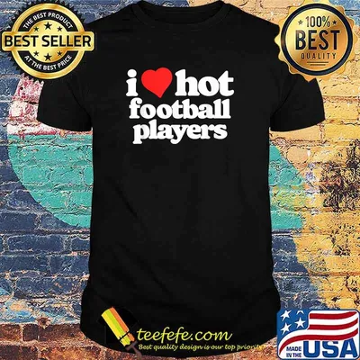 I Love Hot Football Players Funny 80s Vintage Heart T-Shirt