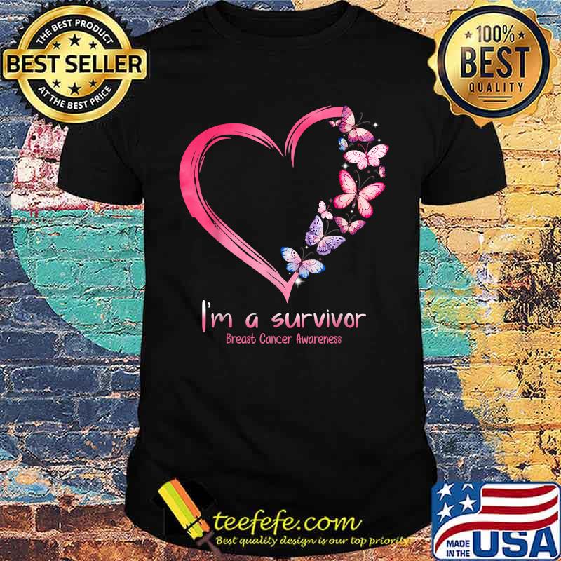 I'm a Survivor Fight Butterfly Breast Cancer Awareness T-Shirt