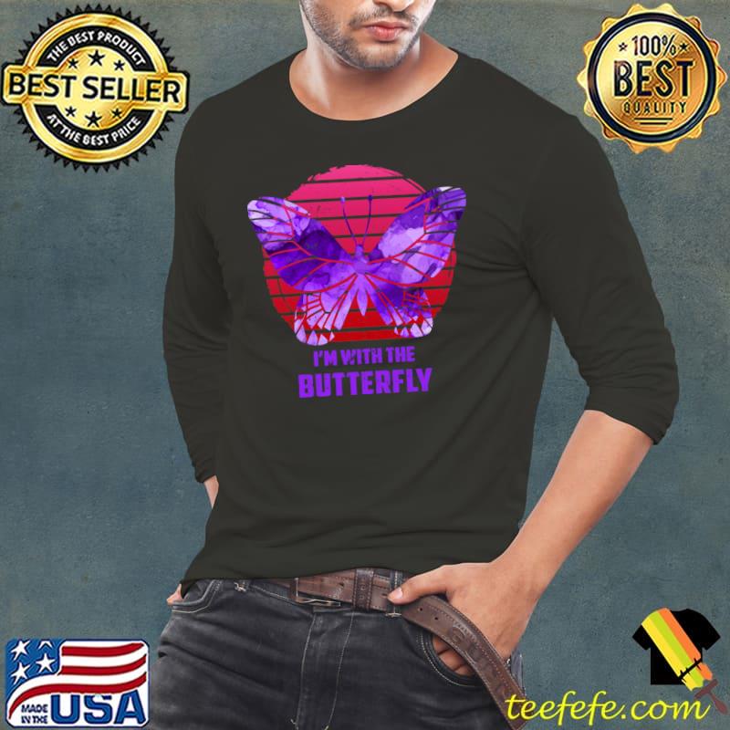 I'm With the Butterfly vintage retro Costume Matching Couples Party T-Shirt Long Sleeve Tee I'm With the Butterfly vintage retro Costume Matching Couples Party T-Shirt Long Sleeve Tee