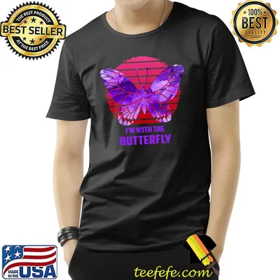 I'm With the Butterfly vintage retro Costume Matching Couples Party T-Shirt