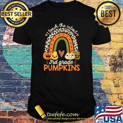 I Teach the Cutest 3rd Grade Pumpkins Halloween Teacher Fall T-Shirt
