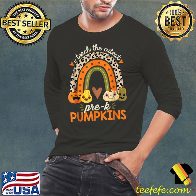 I Teach the Cutest Pre-K Pumpkin Halloween Preschool Teacher T-Shirt Long Sleeve Tee I Teach the Cutest Pre-K Pumpkin Halloween Preschool Teacher T-Shirt Long Sleeve Tee