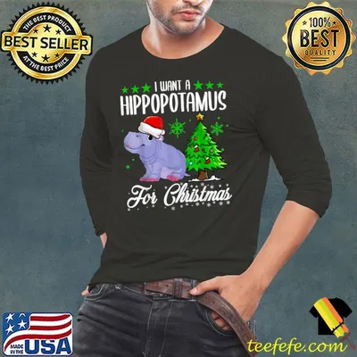 I Want A Hippopotamus For Christmas, Xmas Hippo T-Shirt
