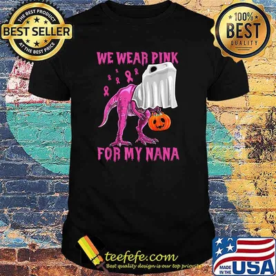 I Wear Pink For My Nana Breast Cancer Awareness Grandma Kids T-Shirt