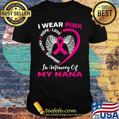 I Wear Pink In Memory Of My Nana Breast Cancer Graphic Heart Premium T-Shirt