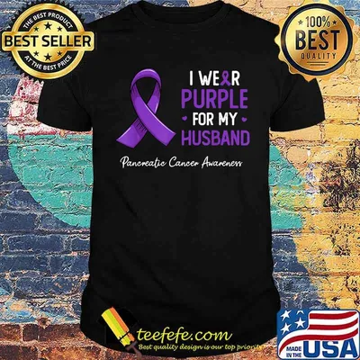 I wear purple for my husband pancreatic cancer awareness T-Shirt