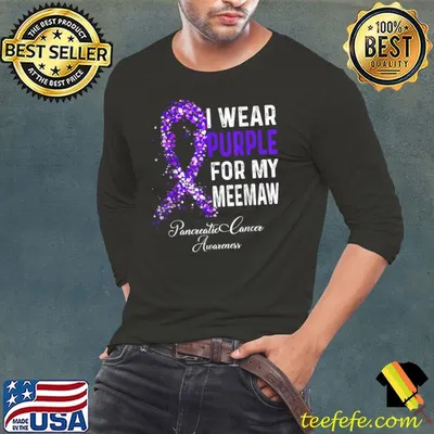 I Wear Purple For My Meemaw Pancreatic Cancer Awareness T-Shirt