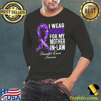 I Wear Purple For My Mother-in-Law Pancreatic Cancer T-Shirt