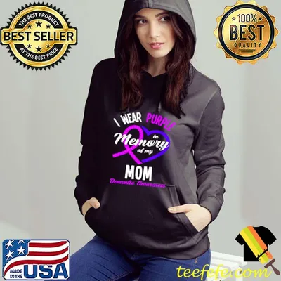 I Wear Purple In Memory For My Mom Dementia Awareness Shirt