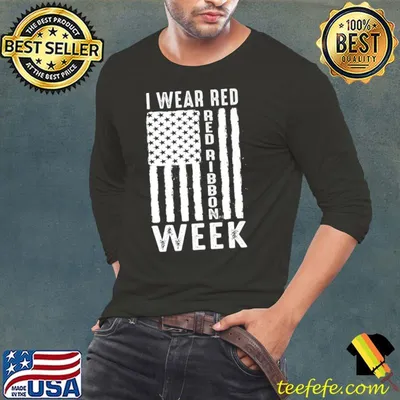 I Wear Red For Red Ribbon Week 2021 Drug Awareness Week 2022 Premium T-Shirt