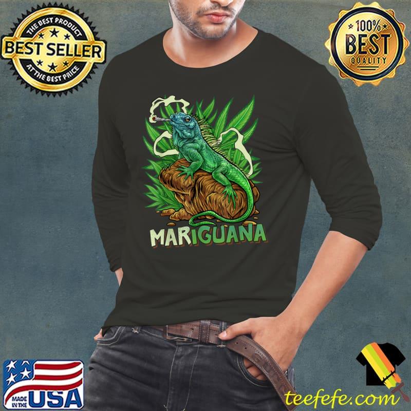 Iguana Smoking Marijuana Weed Cannabis T-Shirt Long Sleeve Tee Iguana Smoking Marijuana Weed Cannabis T-Shirt Long Sleeve Tee