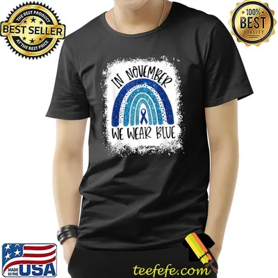 In November We Wear Blue Rainbow Diabetes Awareness T-Shirt