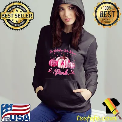 In October We Wear Pink Breast Cancer Awareness Pumpkin T-Shirt
