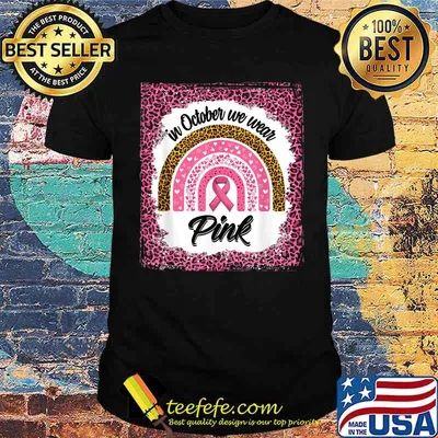 In October We Wear Pink Breast Cancer Bleached Leopard T-Shirt