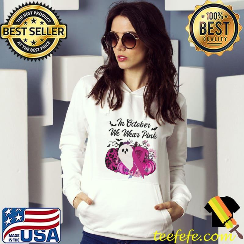 In october we wear pink breast cancer pumpkin leopard flower halloween s Hoodie In october we wear pink breast cancer pumpkin leopard flower halloween s Hoodie