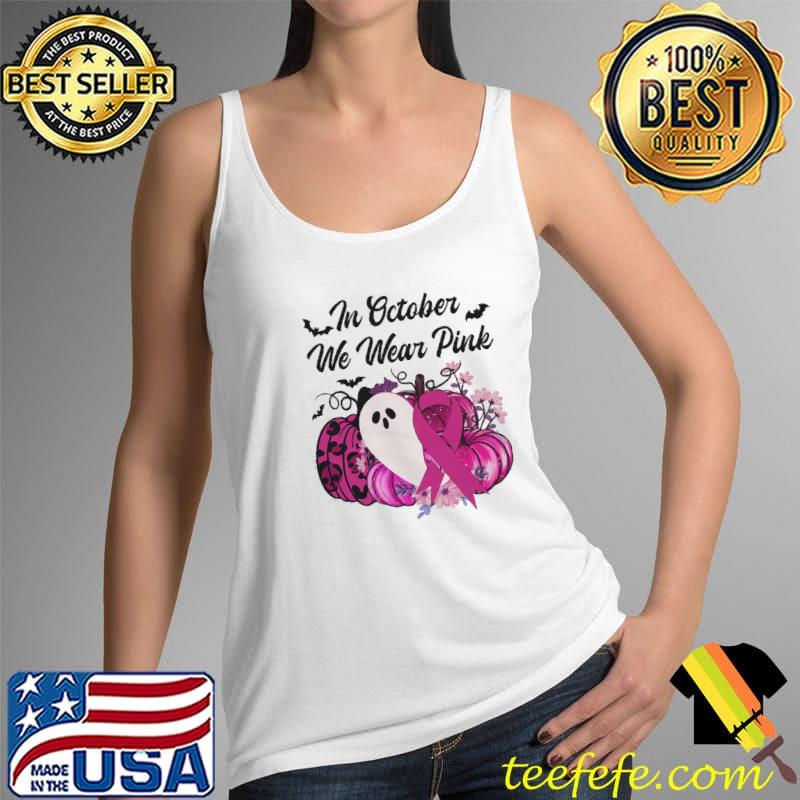 In october we wear pink breast cancer pumpkin leopard flower halloween s Tank Top In october we wear pink breast cancer pumpkin leopard flower halloween s Tank Top