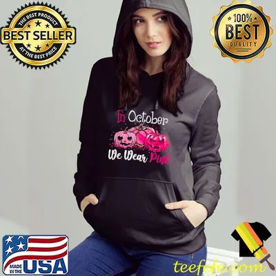 In October We Wear Pink Pumpkin Breast Cancer Halloween T-Shirt