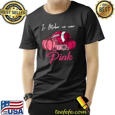 In October We Wear Pink Sugar Skull Breast Cancer Gift T-Shirt