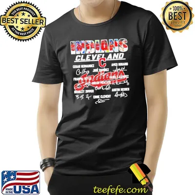 Indians Cleveland Players signatures shirt